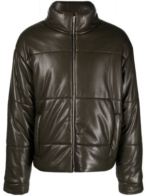 Nanushka Marron leather puffer jacket - Green