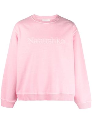 Nanushka Mart logo-embroidered sweatshirt - Pink