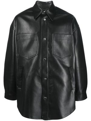 Nanushka Martin leather overshirt - Black