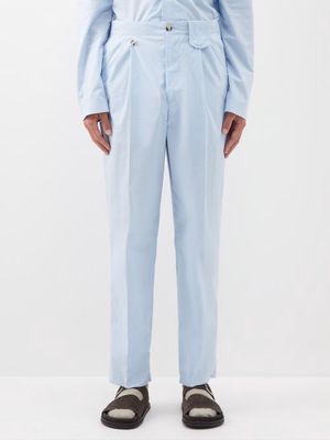 Nanushka - Mats Cotton-poplin Trousers - Mens - Light Blue