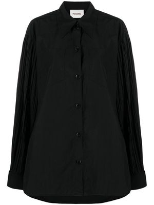 Nanushka Nele pleated-sleeves poplin shirt - Black