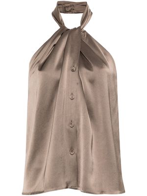 Nanushka Neline draped halterneck top - Brown