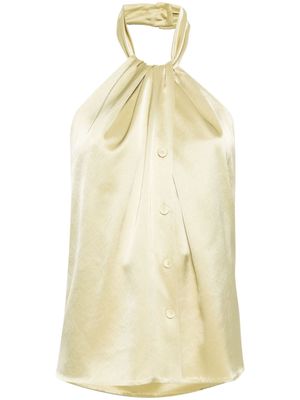 Nanushka Neline draped halterneck top - Yellow