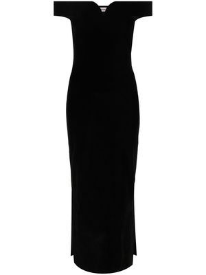 Nanushka off-shoulder fitted midi dress - Black