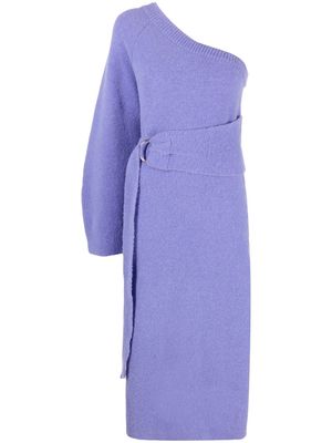 Nanushka one-sleeve knitted midi dress - Purple