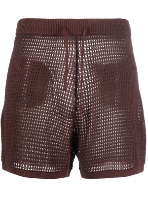 Nanushka open-knit drawstring shorts - Brown