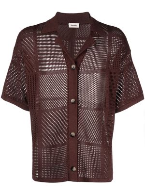 Nanushka open-knit short-sleeve shirt - Brown