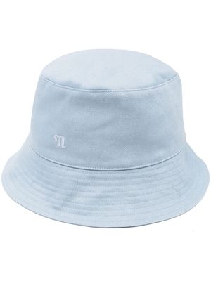 Nanushka organic cotton logo bucket hat - Blue