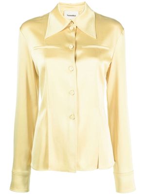 Nanushka oversize-collar long-sleeve shirt - Yellow