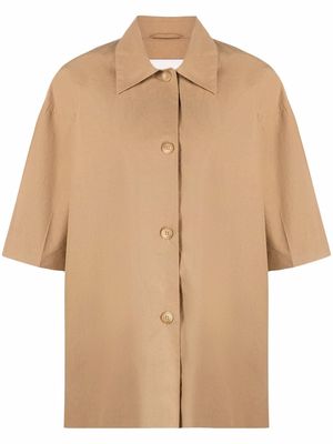 Nanushka oversized linen shirt - Brown