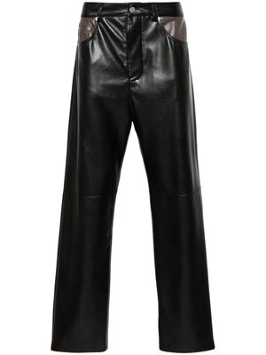 Nanushka patchwork straight-leg trousers - Black