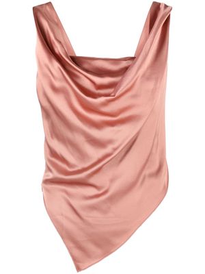 Nanushka Petra sleeveless draped satin top - Pink