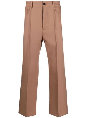 Nanushka pintuck-detail cropped trousers - Brown