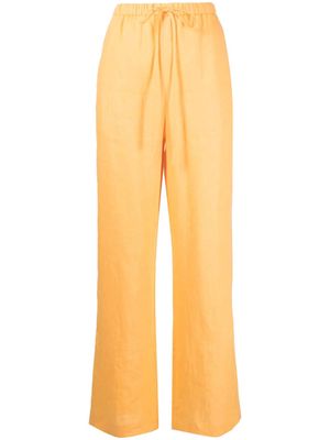 Nanushka Polyka linen straight-leg trousers - Orange