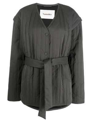 Nanushka quilted detachable-sleeve jacket - Grey