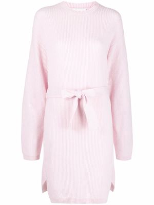 Nanushka ribbed-knit belted mini dress - Pink