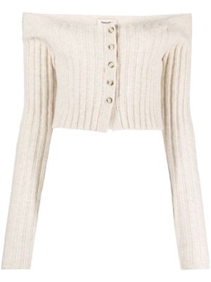 Nanushka ribbed-knit cropped cardigan - Neutrals