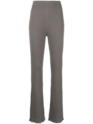 Nanushka ribbed-knit flared trousers - Grey