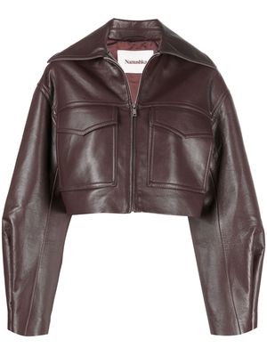 Nanushka Sapircropped zip-up jacket - Brown