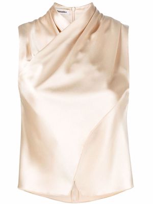 Nanushka scarf-draped sleeveless wrap top - Neutrals
