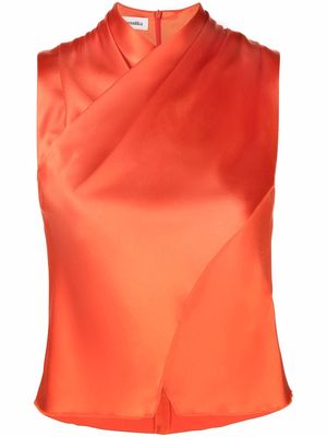 Nanushka scarf-draped sleeveless wrap top - Orange