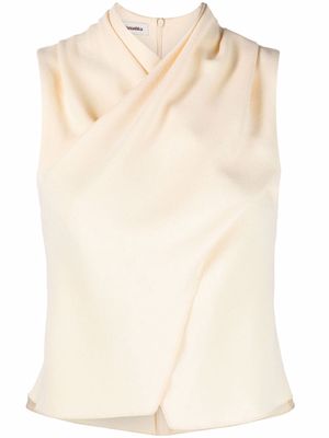 Nanushka scarf-draped wrap sleeveless top - Neutrals