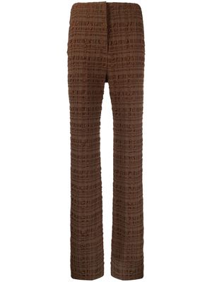 Nanushka seersucker slim-leg trousers - Brown