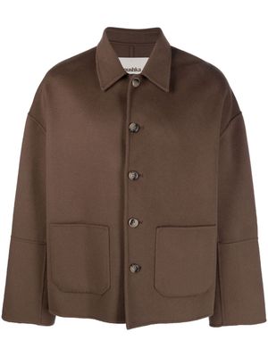 Nanushka Seger wool-silk shirt jacket - Brown