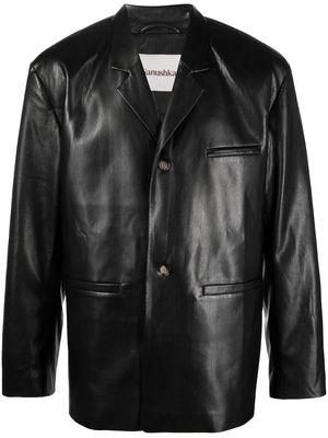 Nanushka single-breasted leather blazer - Black