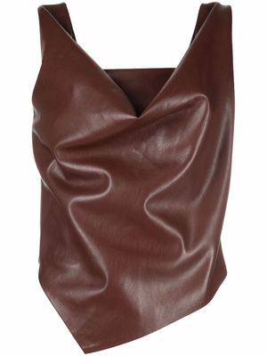 Nanushka sleeveless draped top - Brown