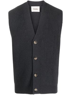 Nanushka sleeveless ribbed-knit cardigan - Grey