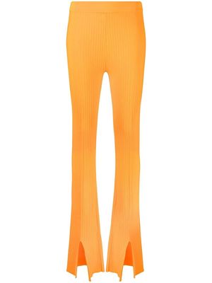 Nanushka slit cuff ribbed trousers - Orange