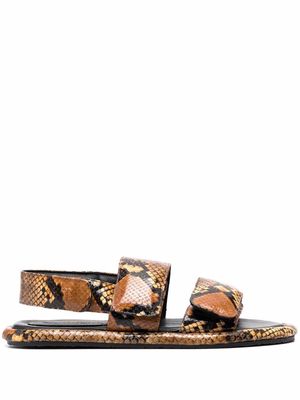 Nanushka snakeskin-effect sandals - Brown