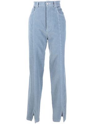 Nanushka split-hem corduroy trousers - Blue
