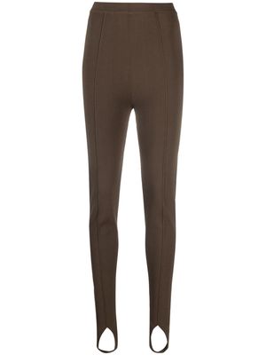 Nanushka stirrup-cuffs high-waisted leggings - Brown