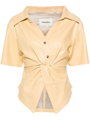 Nanushka Thora faux-leather blouse - Yellow
