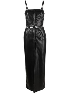 Nanushka tie-detail faux-leather maxi dress - Black