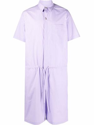 Nanushka tie-fastening short-sleeved jumpsuit - Purple