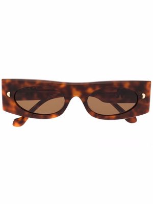 Nanushka tortoise rectangle-frame sunglasses - Brown