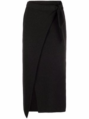 Nanushka towelling finish wrap midi skirt - Black
