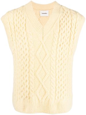 Nanushka V-neck cable-knit vest - Yellow