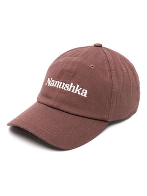 Nanushka Val organic-cotton baseball cap - Brown