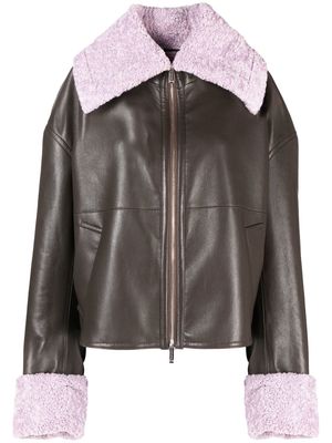 Nanushka Verona faux-leather jacket - Brown