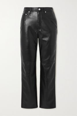 Nanushka - Vinni Cropped Vegan Leather Straight-leg Pants - Black
