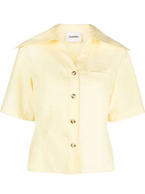 Nanushka wide-collar short-sleeve shirt - Yellow