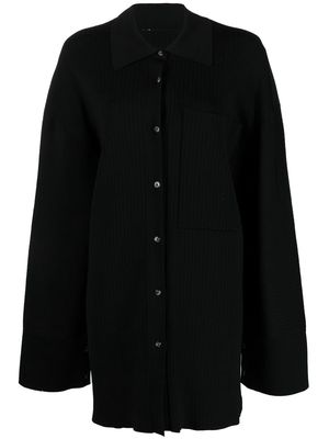 Nanushka wide-sleeve knitted shirt - Black
