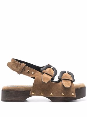 Nanushka wooden-sole 40mm sandals - Brown