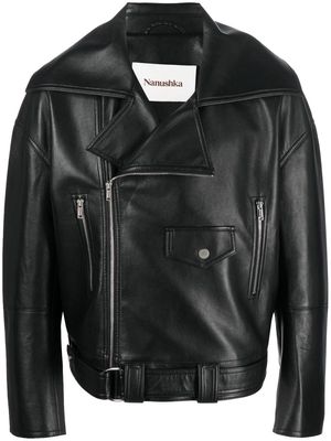 Nanushka zipped biker jacket - Black