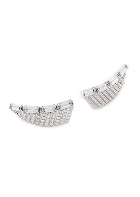 Naomi Deco Sterling Silver & Cubic Zirconia Ear Climbers