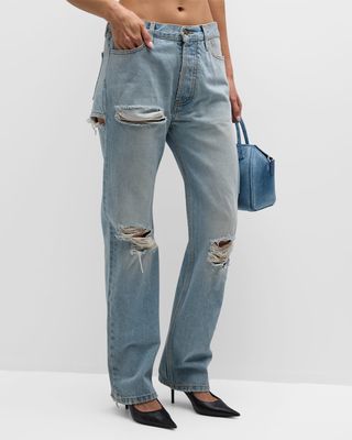 Naomi Distressed Straight Booty Jeans